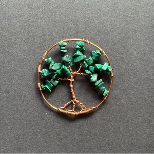 Malachite Wire Wrapped Tree of Life Pendant | 2 IN